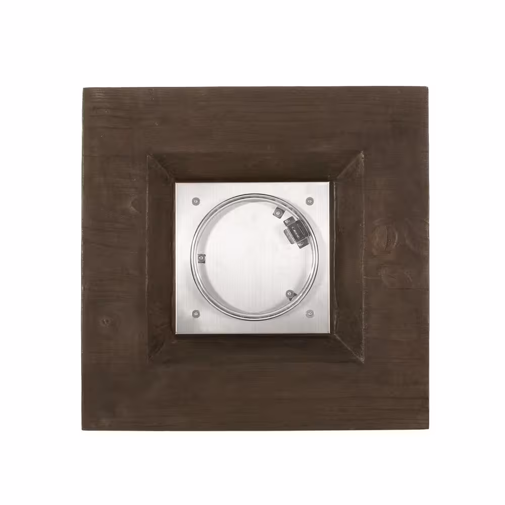 Noble House Clyde 32 in. x 23 in. Square Concrete Propane Fire Pit in Natural Wood