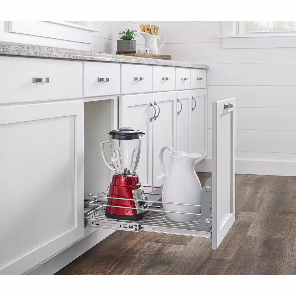 Rev-A-Shelf 12 in. x 18 in. Single Kitchen Cabinet Pull Out Wire Basket