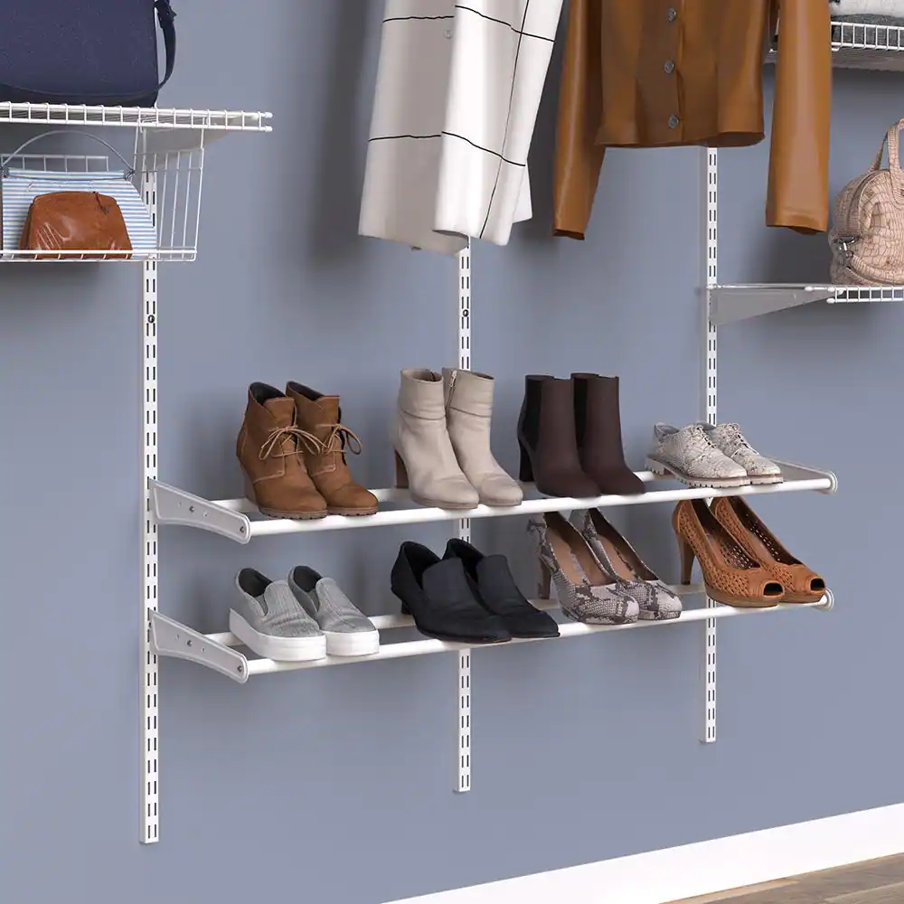 ClosetMaid 12.8 H 10-Pair 2-Tier White Steel Shoe Rack