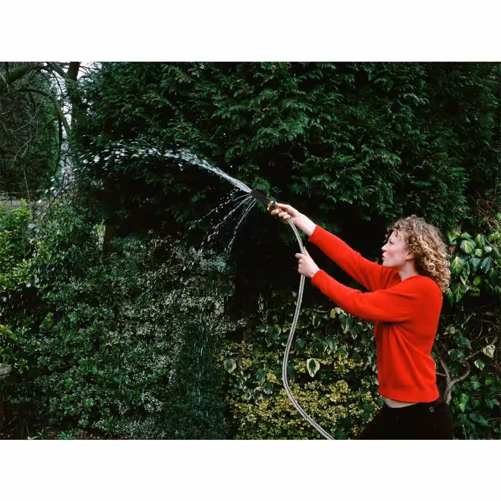 None 3/8 in. Dia. x 50 ft. Heavy Duty Stainless Steel Water Garden Hose Collapsible Hose no Kink Explosion