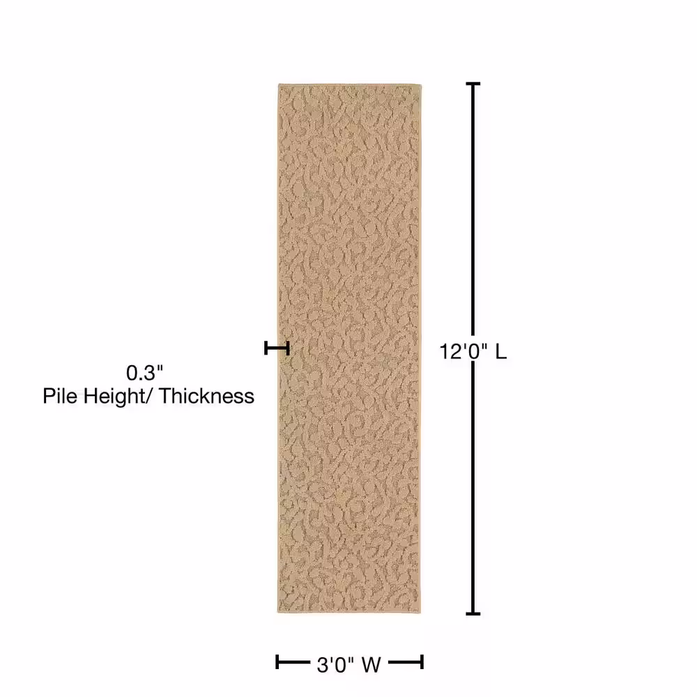 Garland Rug Ivy Tan 3 ft. x 12 ft. Runner Rug