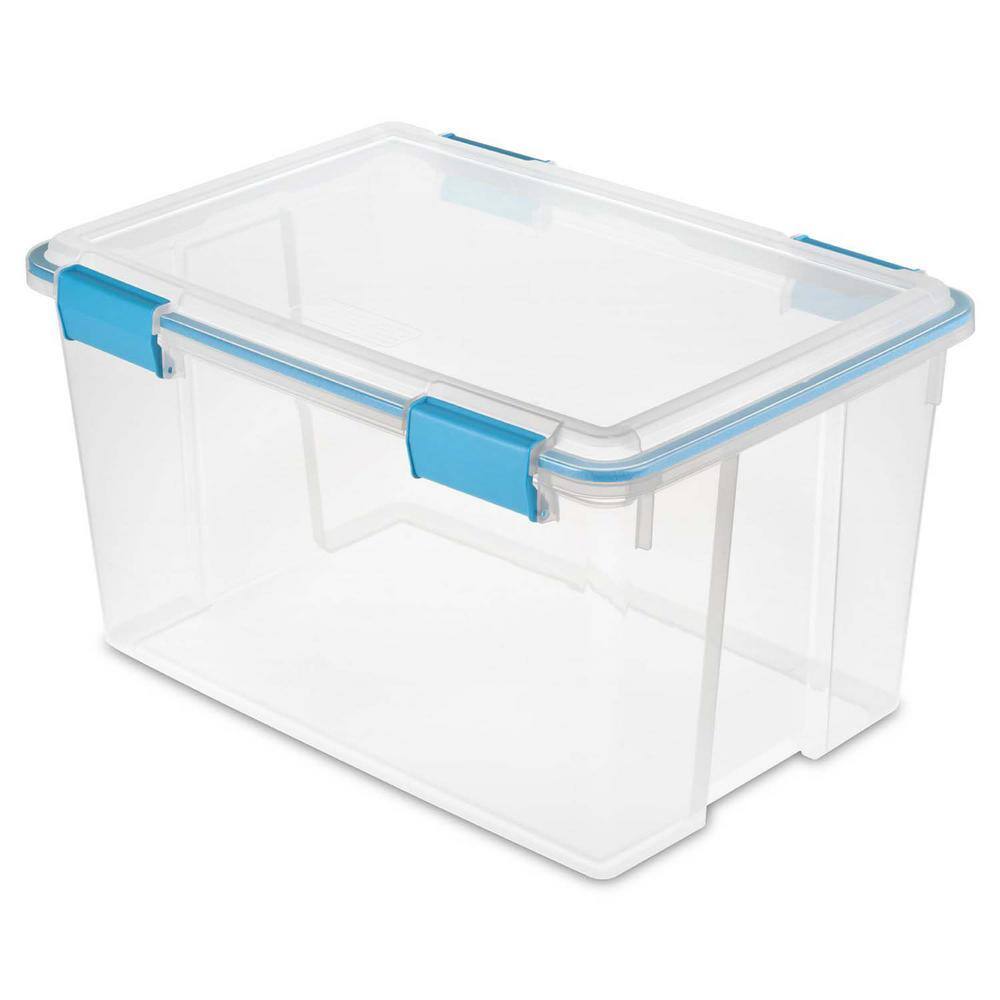 Sterilite 54 Qt. Gasket Box in Clear with Blue Latches, (12-Pack) 19344304
