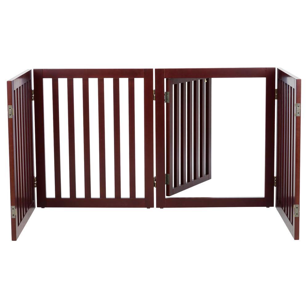 TRIXIE Brown Pet Gate Wooden 4-Panel Configurable Pet Gate