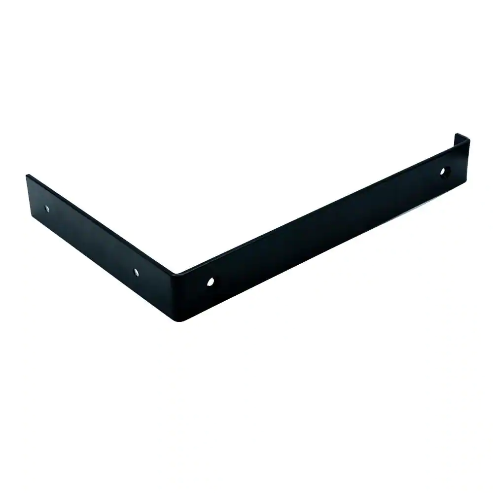 HARDWOOD REFLECTIONS 12 in. L-Shaped Black Steel Shelving Bracket