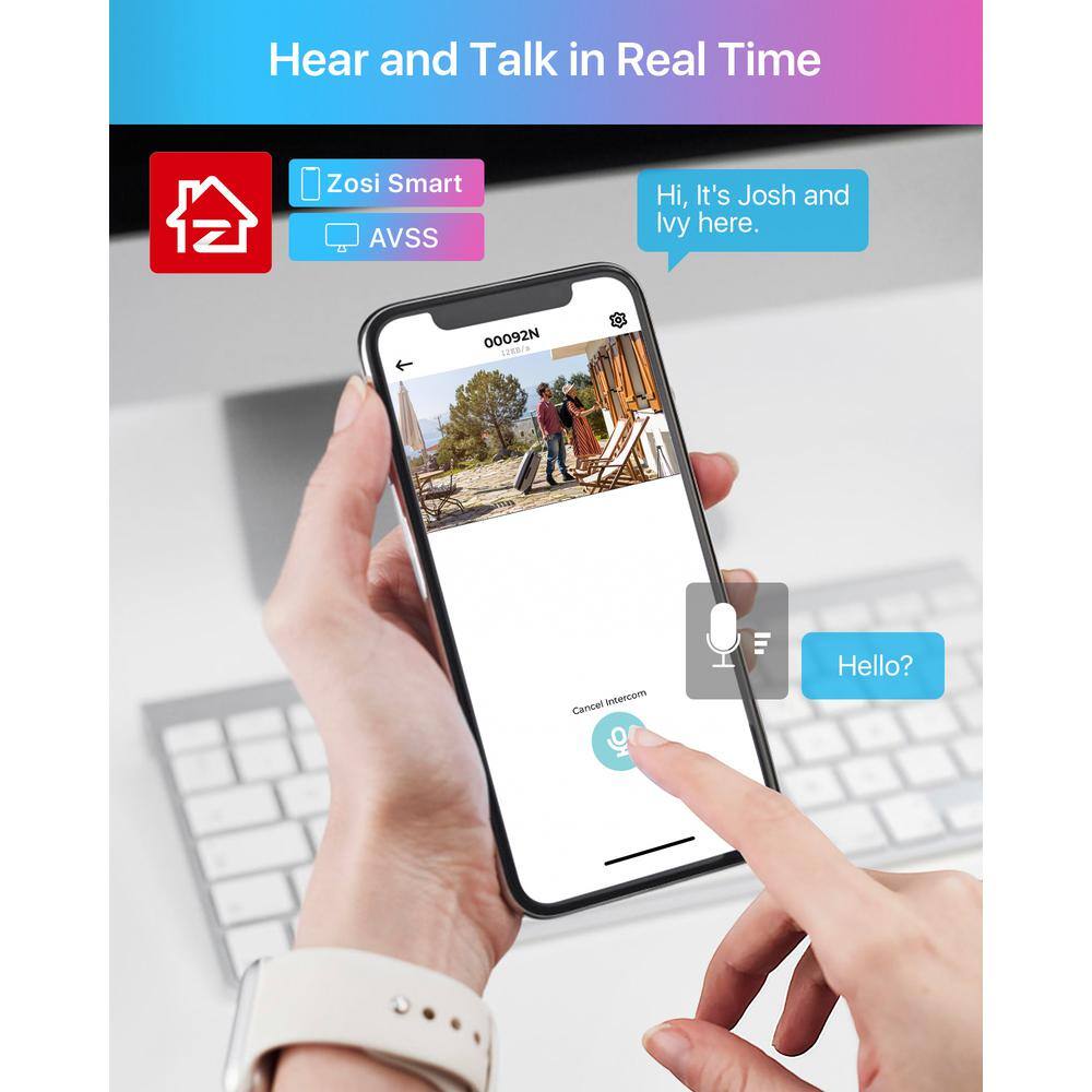 ZOSI Wired 5MP 3K POE Standalone or Add-On Outdoor IP Smart Home Security Camera, Surveillance System, SD Card/Cloud/NVR