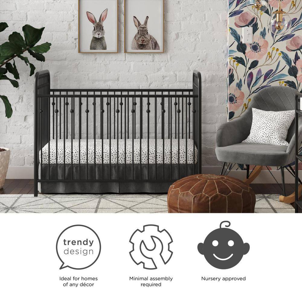 Little Seeds Monarch Hill Ivy Black Metal Baby Crib