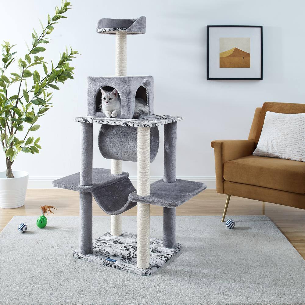 Sam's Pets Dazzle 59 in. Gray Cat Scratching Tree