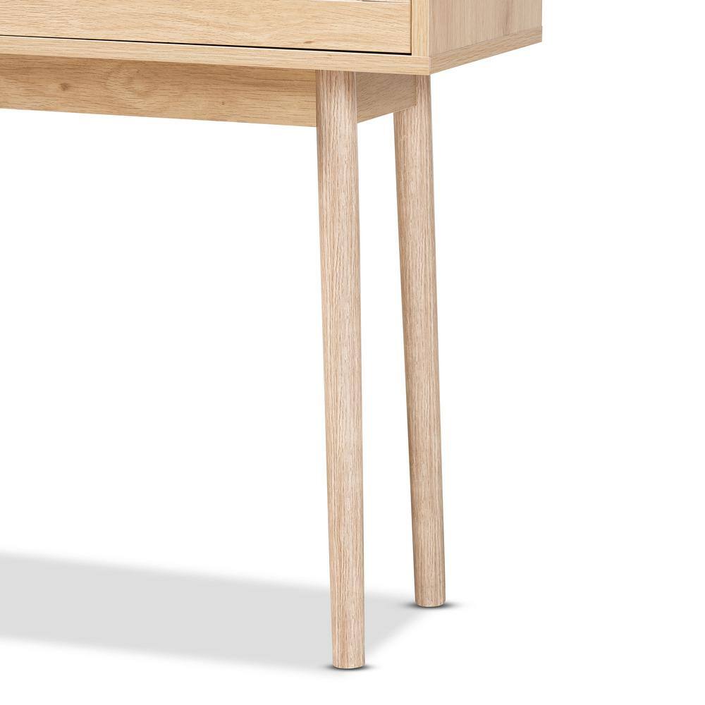 Baxton Studio Baird 39.4 in. Oak Brown Rectangle Wood Console Table