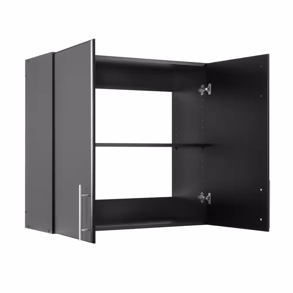 None Composite Wall Mounted Garage Cabinet in Black (32 in. W x 30 in. H x 12 in. D)