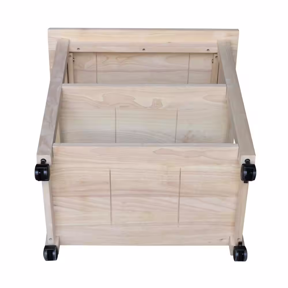 International Concepts Unfinished Microwave Cart with Shelves