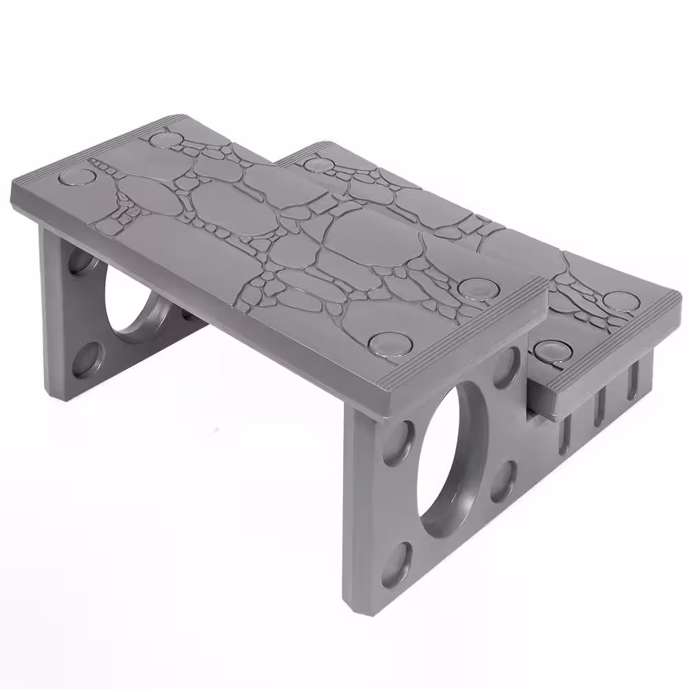 XtremepowerUS 2-Step Spa Hot Tub and Pool Step Deck in Grey