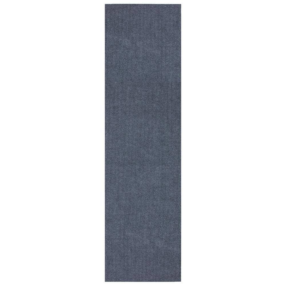 Ottomanson Lifesaver Waterproof Non-Slip Solid 4 X18 Indoor/Outdoor Runner Rug, 4 ft.x 18 ft., Gray, Polyester Garage Flooring