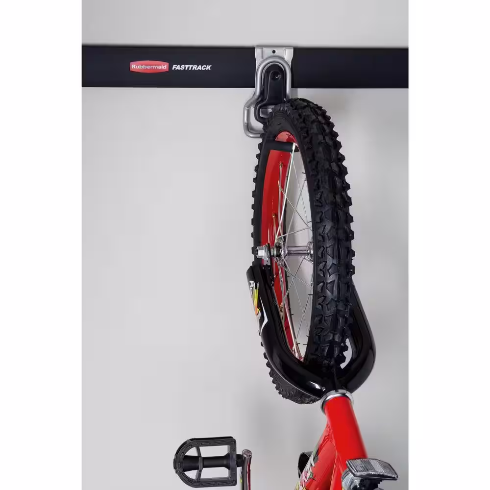 Rubbermaid FastTrack Black 1-Bike Vertical Garage Bike Wall Hook
