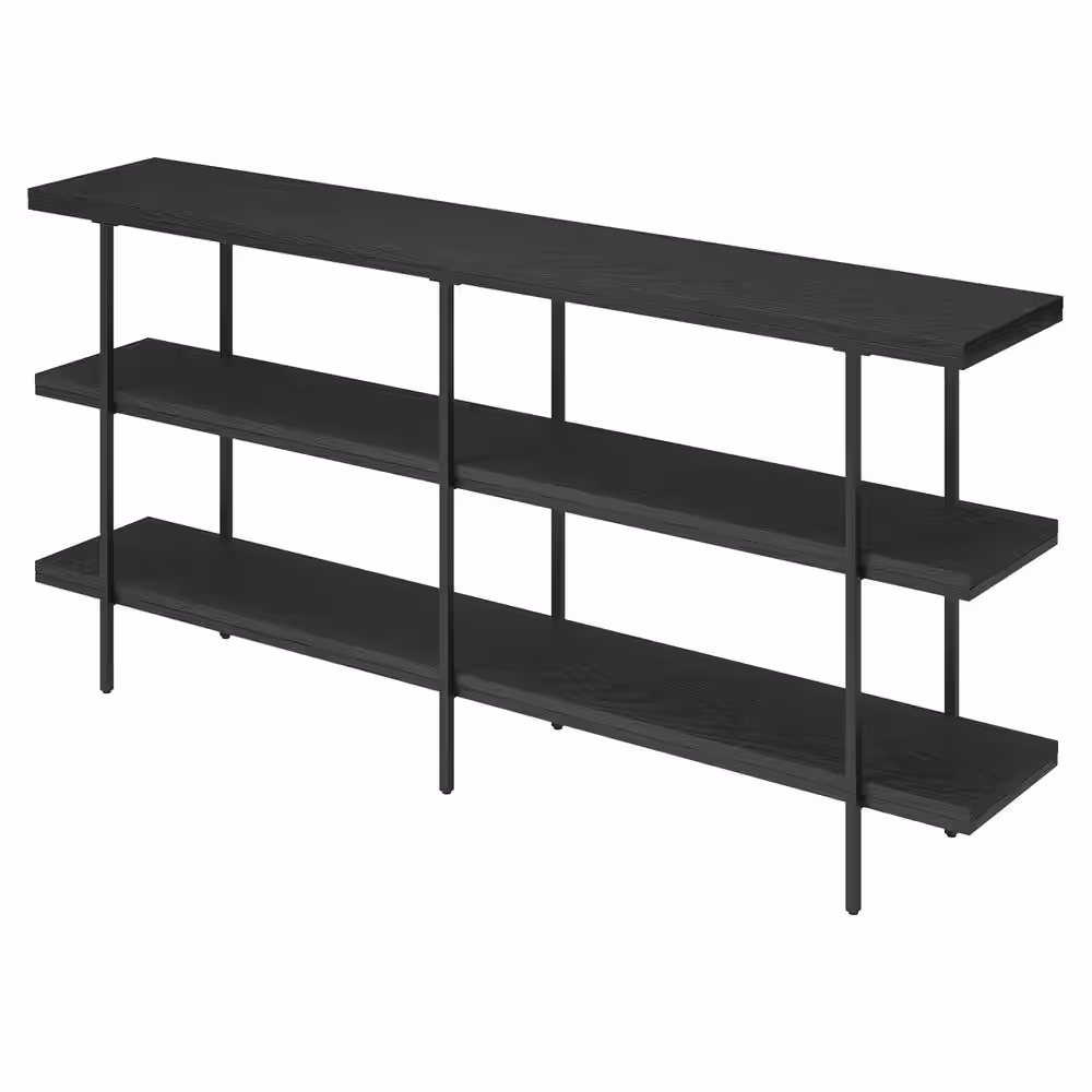 Meyer&Cross Harper 64 in. Black Grain Rectangle Console Table
