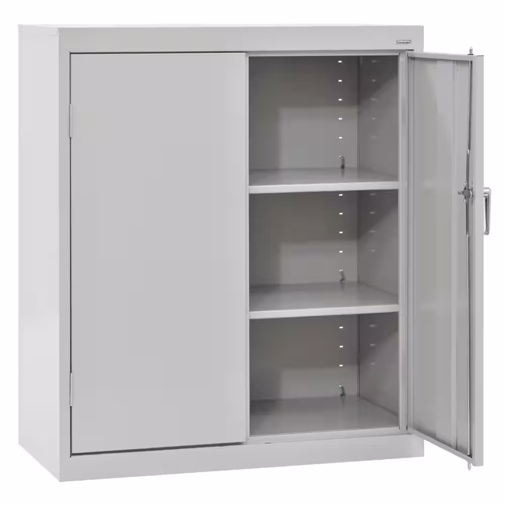 Sandusky Classic Series (36 in. W x 36 in. H x 24 in. D) Counter Height Freestanding Cabinet in Dove Gray