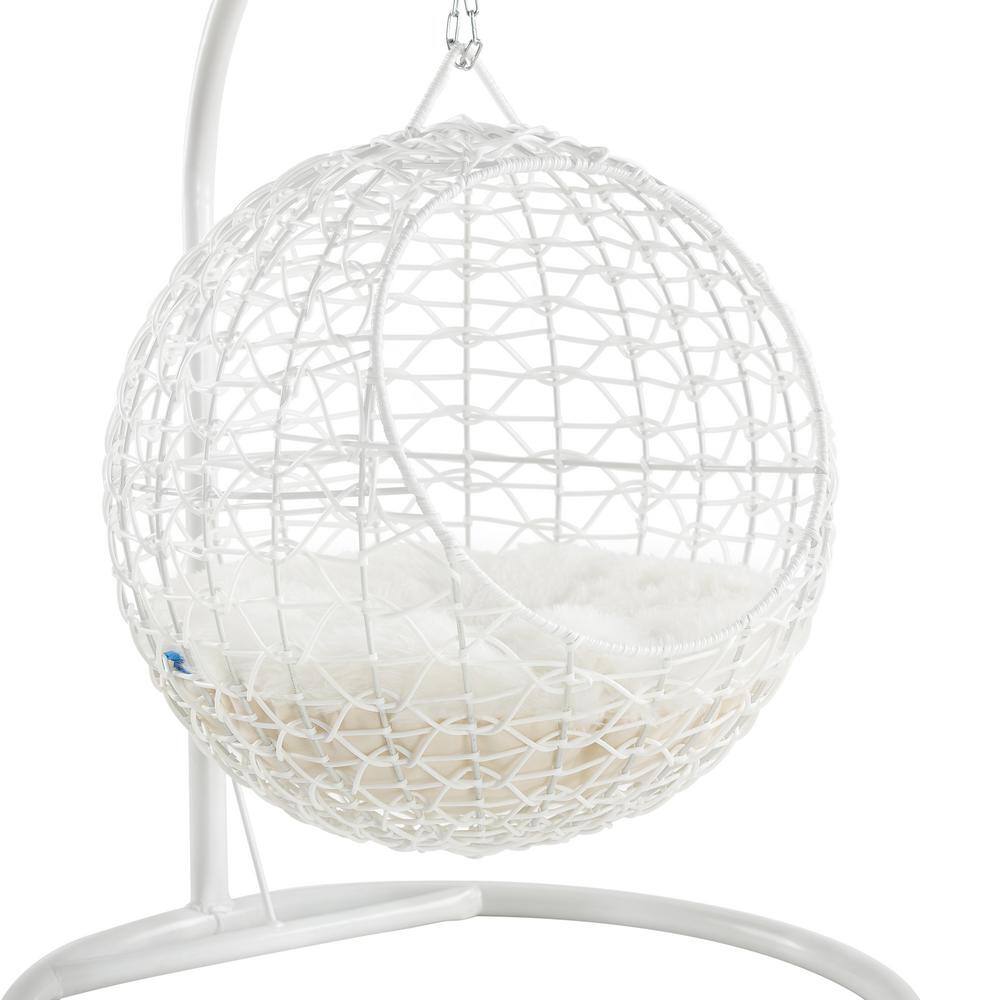 None Nala Medium White Hanging Egg Cat Condo Bed