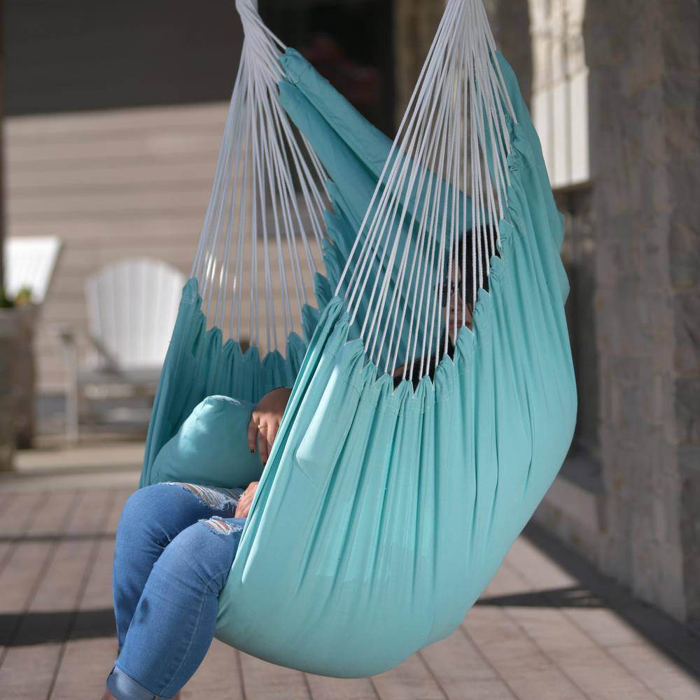 Vivere Polyester 4 ft. Portable Chair Hammock in Aqua