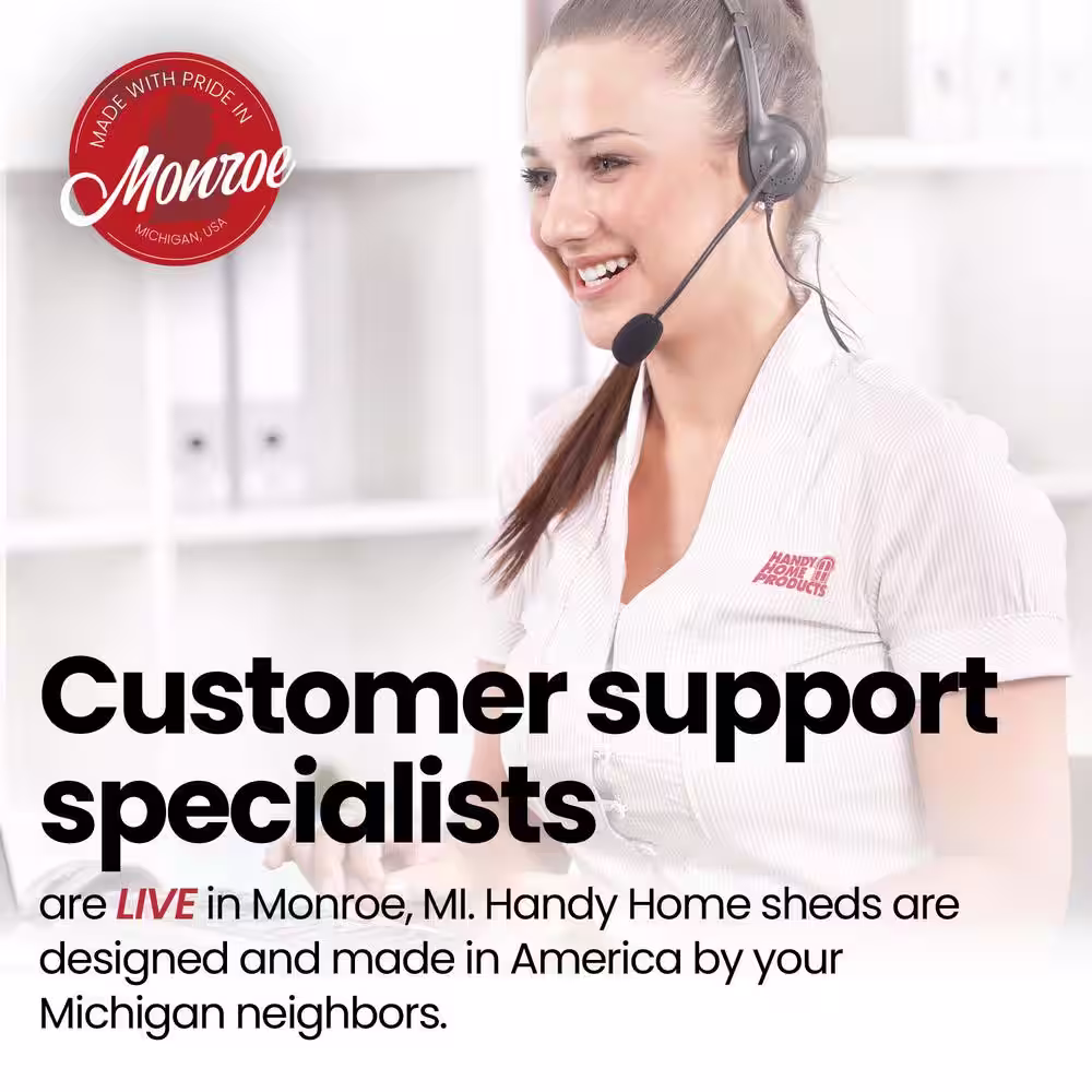 Handy Home Products Professionally Installed All Weather High Wind 145 10 ft. W x 10 ft. Wood Shed with Autumn Brown Shingles (100 sq. ft.)