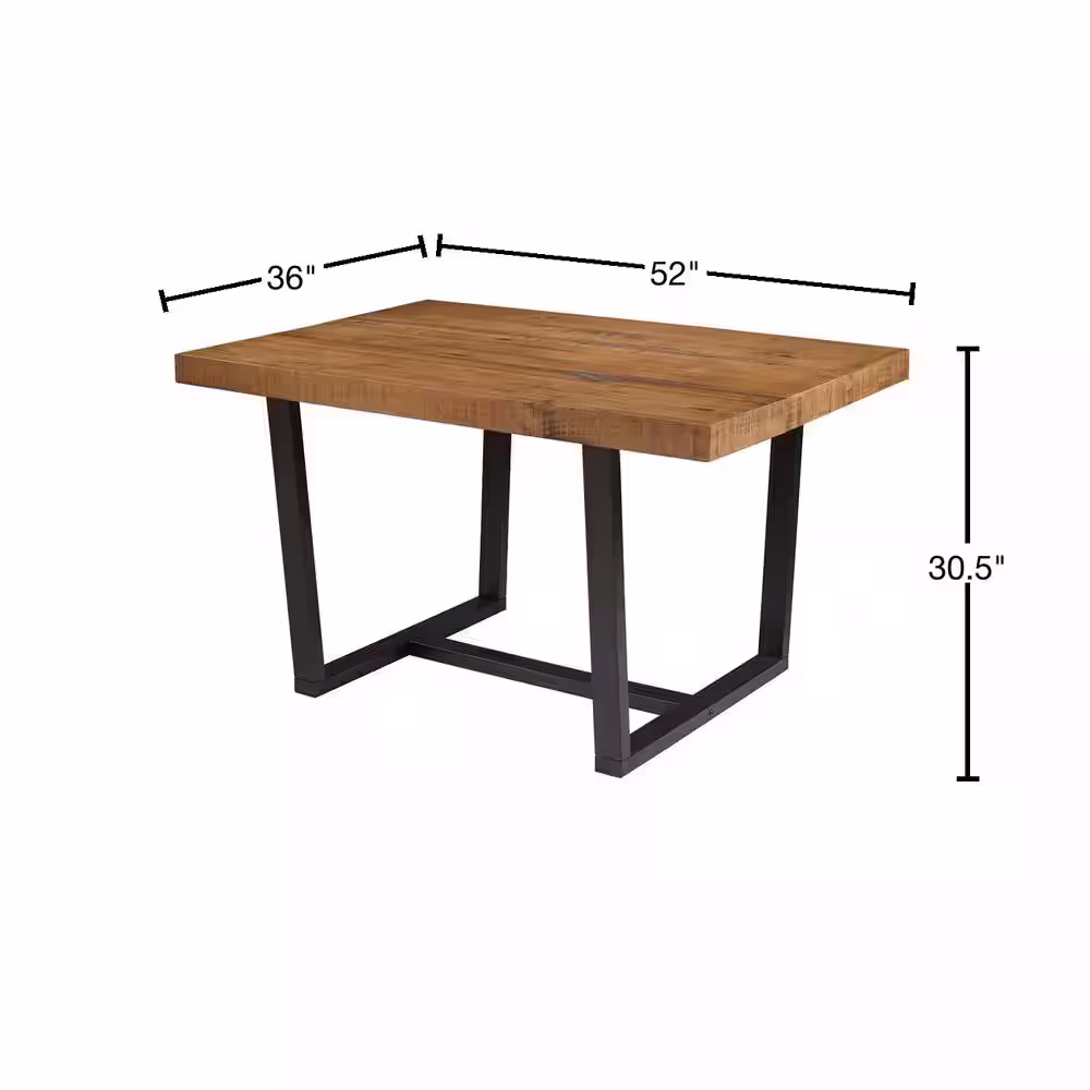 Welwick Designs 52 in. Reclaimed Barnwood Distressed Solid Wood Dining Table
