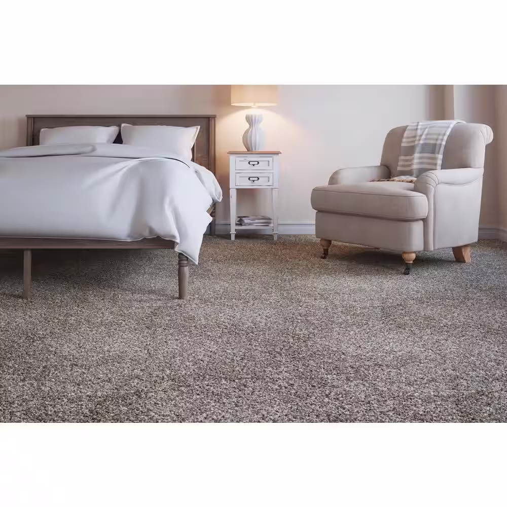 Home Decorators Collection Trendy Threads I - Searcy - Gray 40 oz. SD Polyester Texture Installed Carpet