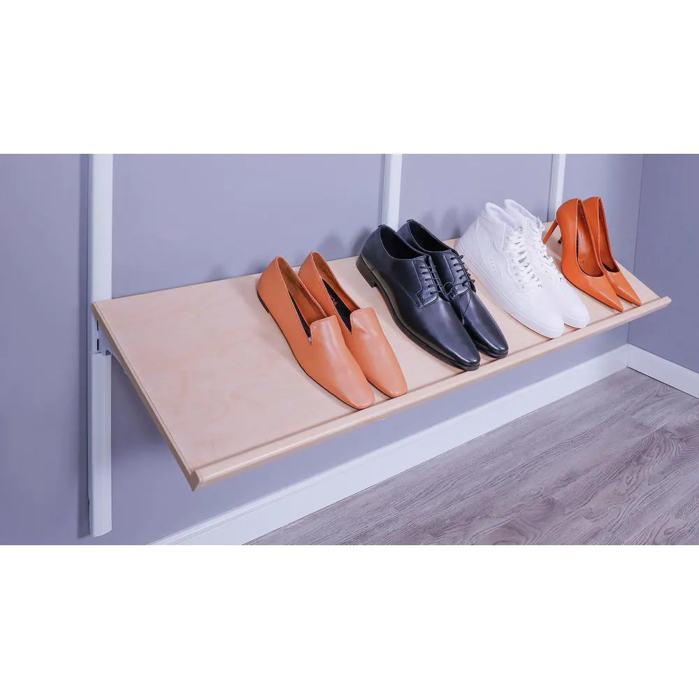 Everbilt Genevieve 4 ft. Birch Adjustable Closet Organizer Shoe Rack