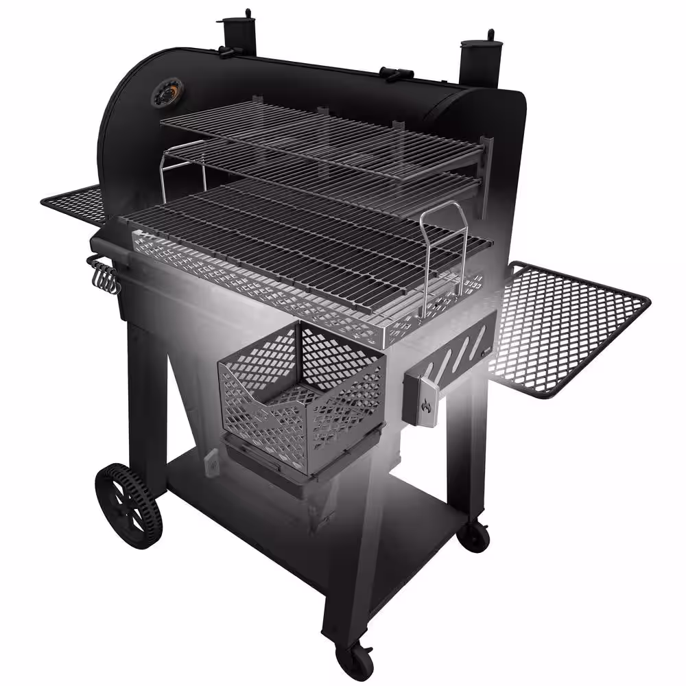 OKLAHOMA JOE'S Marshal Centerbox Charcoal Smoker, 1200 sq. in. Black