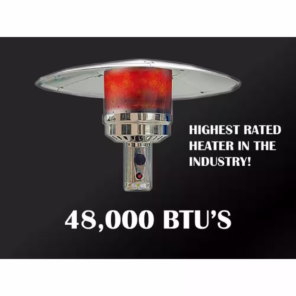 AZ Patio Heaters 48,000 BTU Stainless Steel Propane Patio Heater