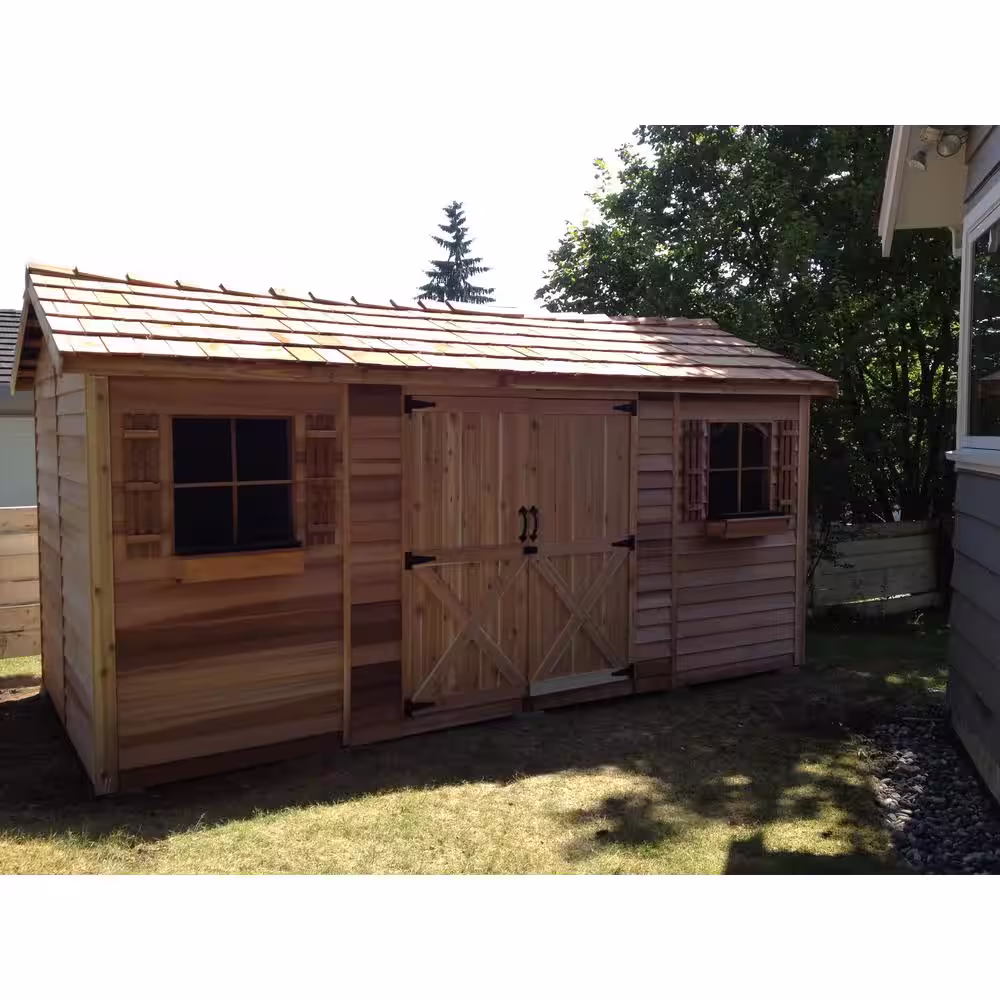 Cedarshed Longhouse 16 ft. x 8 ft. Western Red Cedar Garden Shed