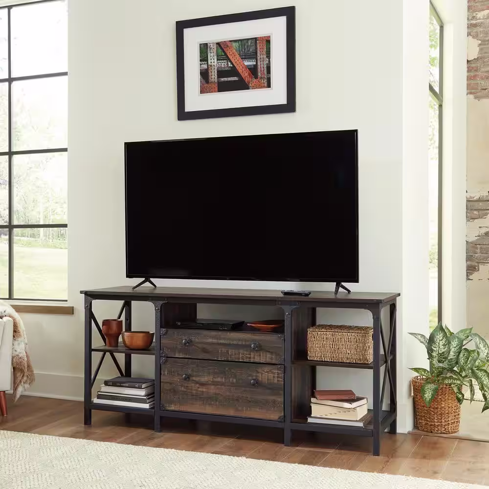 SAUDER Steel River Carbon Oak Accent Cabinet with Hanging File Drawer