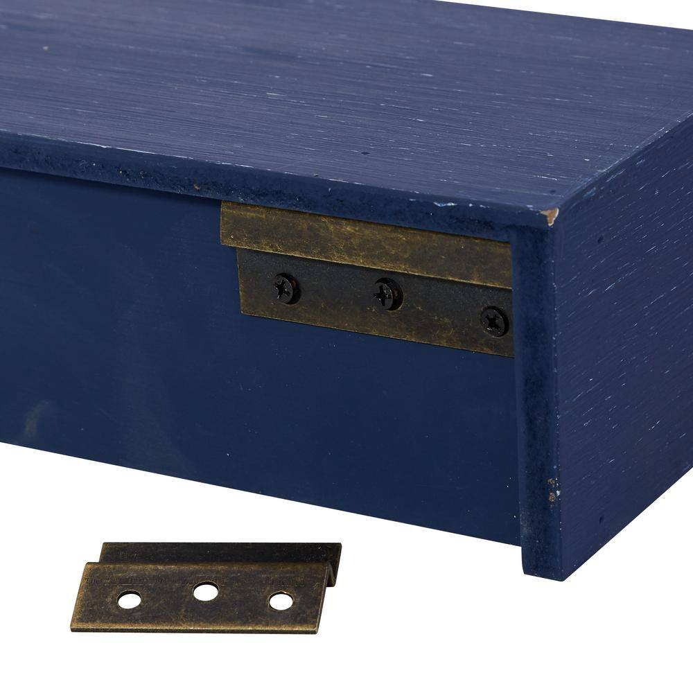 Litton Lane Black 2 Shelves Metal Wall Shelf