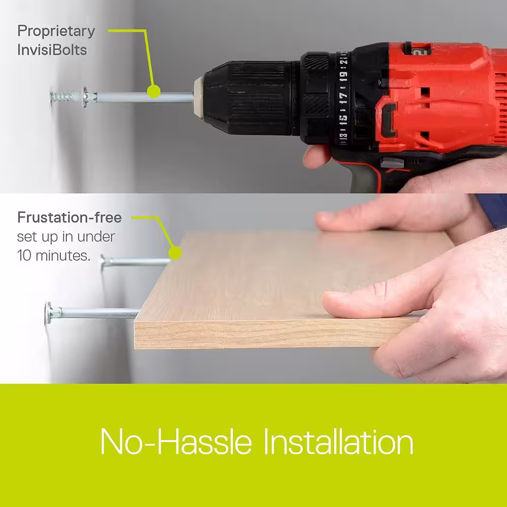 Delta 8 in. D x 24 in. W x 0.5 in. H Slim White Floating Shelves (2-Pack)