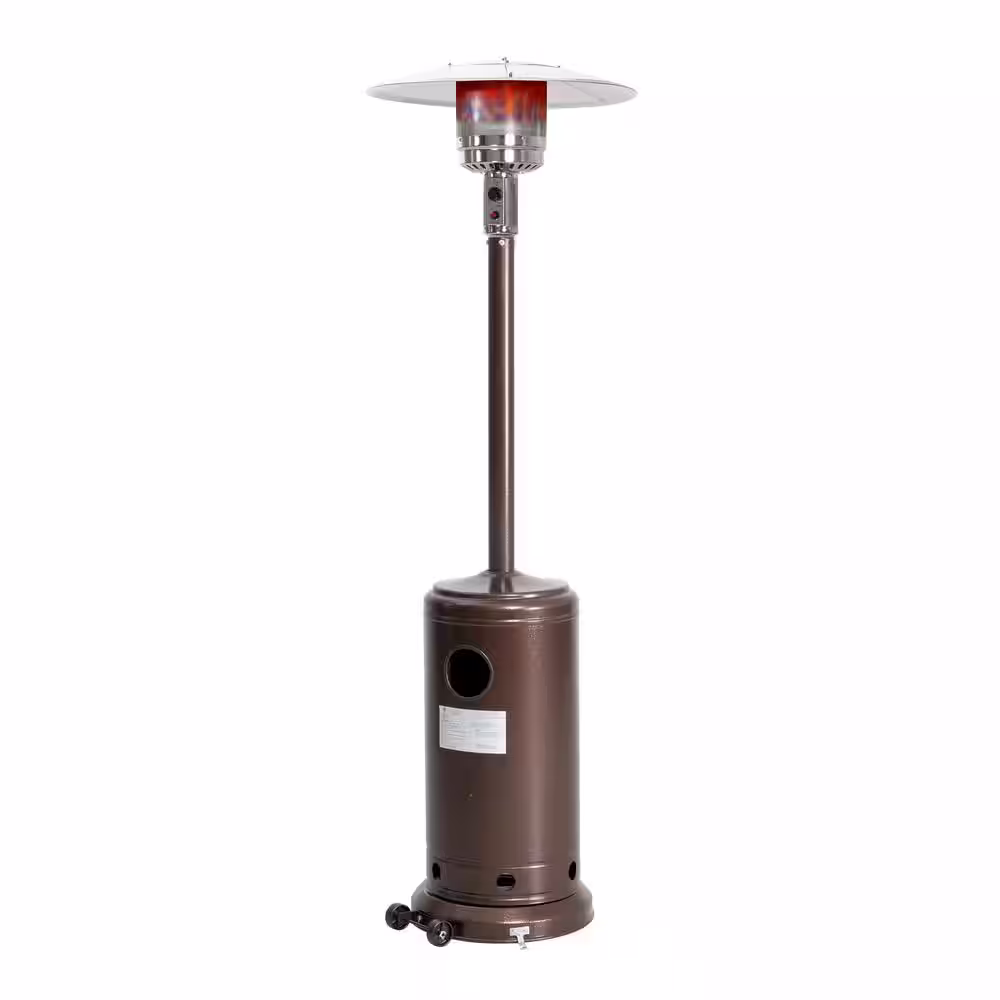 Nuu Garden 46,000 BTU Bronze Steel Propane Gas Patio Heater with PVC Protect Cover
