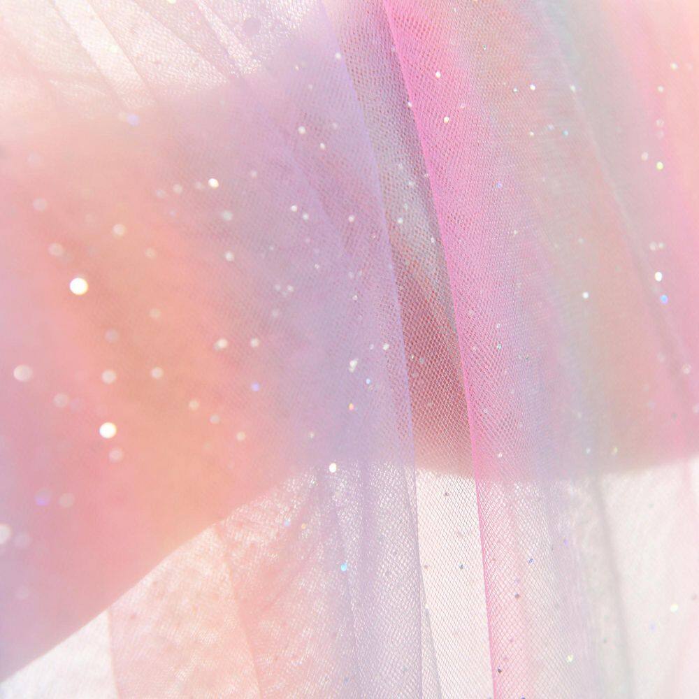 None Rainbow 38 in. W x 84 in. L Sheer Rod Pocket With Lining Window Curtain Panel Rainbow/White Single