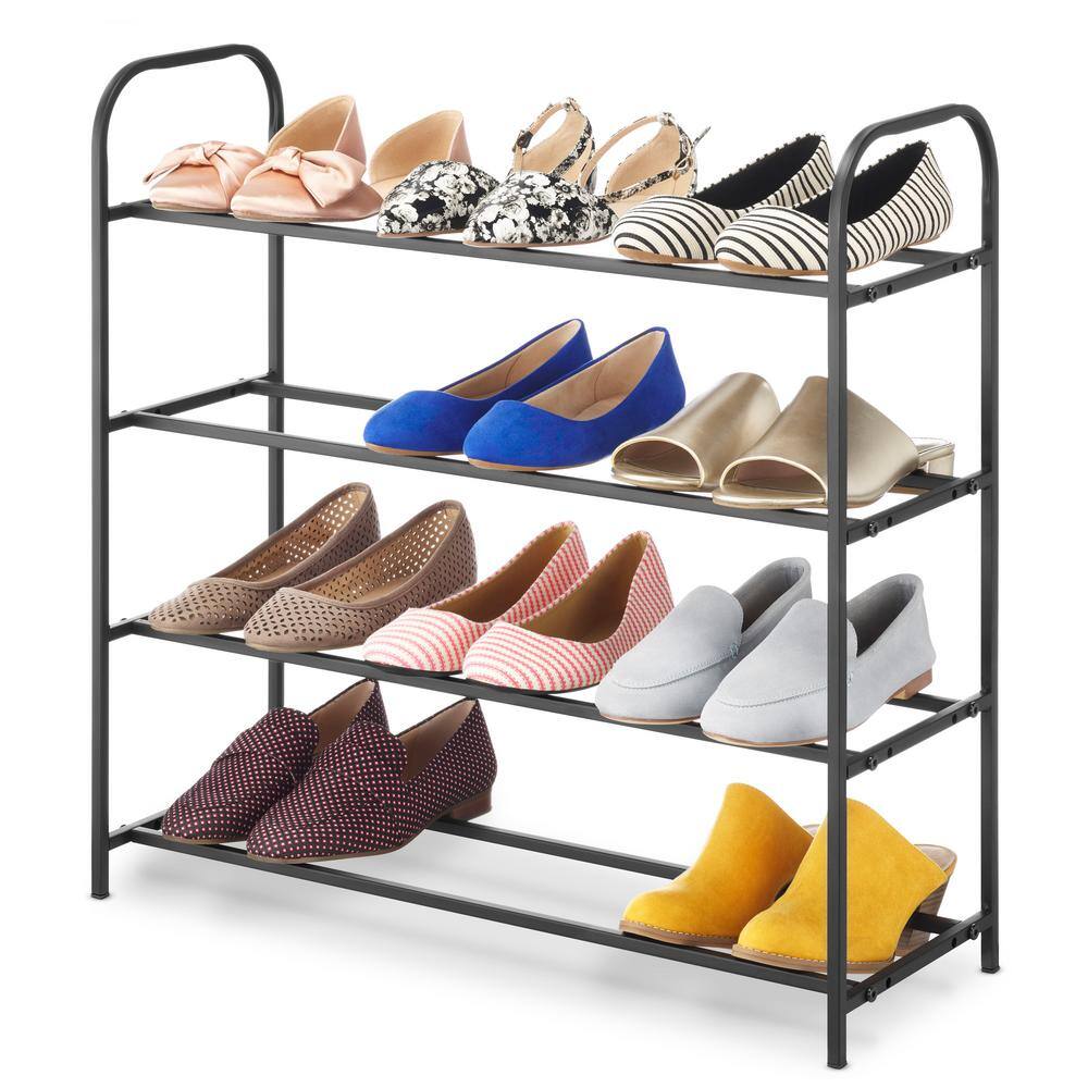 None 24.10 in. H 12-Pair Chrome Shoe Rack
