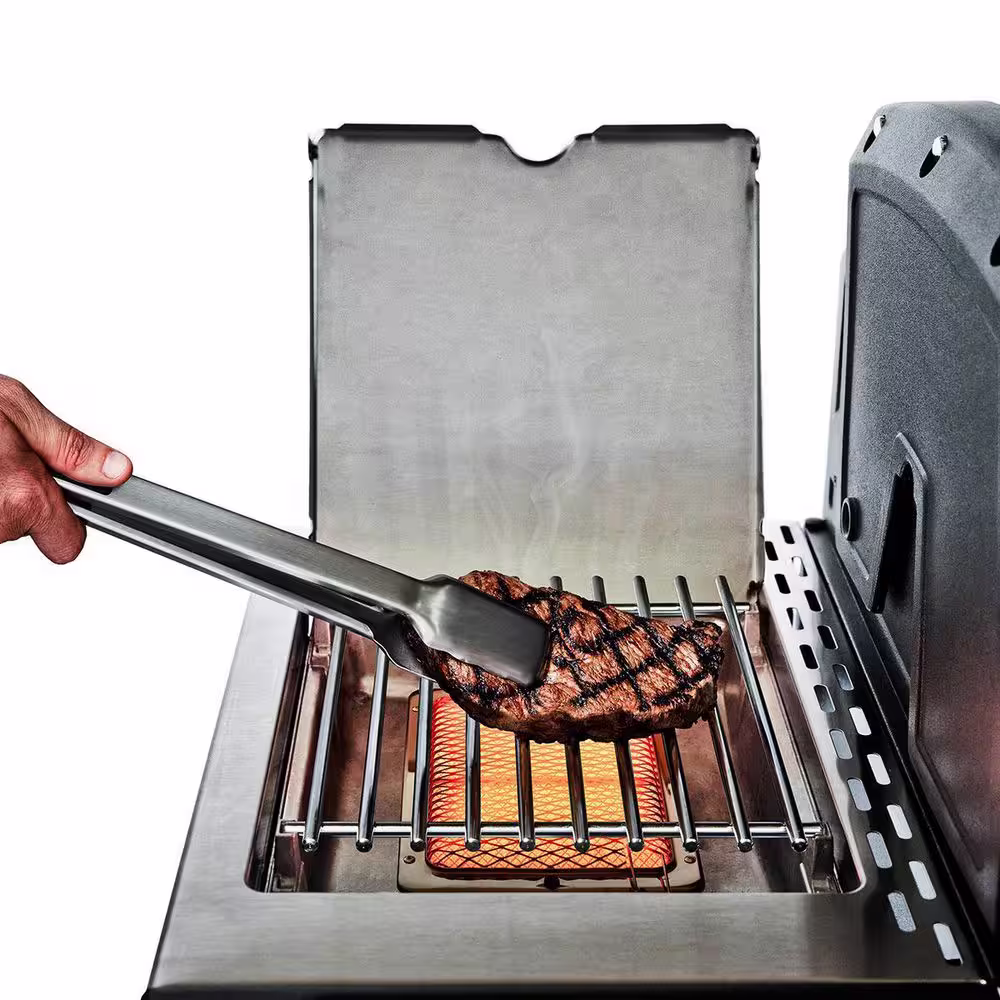 Broil King Baron S 590 Pro IR 5-Burner Natural Gas Grill in Stainless Steel with Infrared Side Burner and Rear Rotisserie Burner