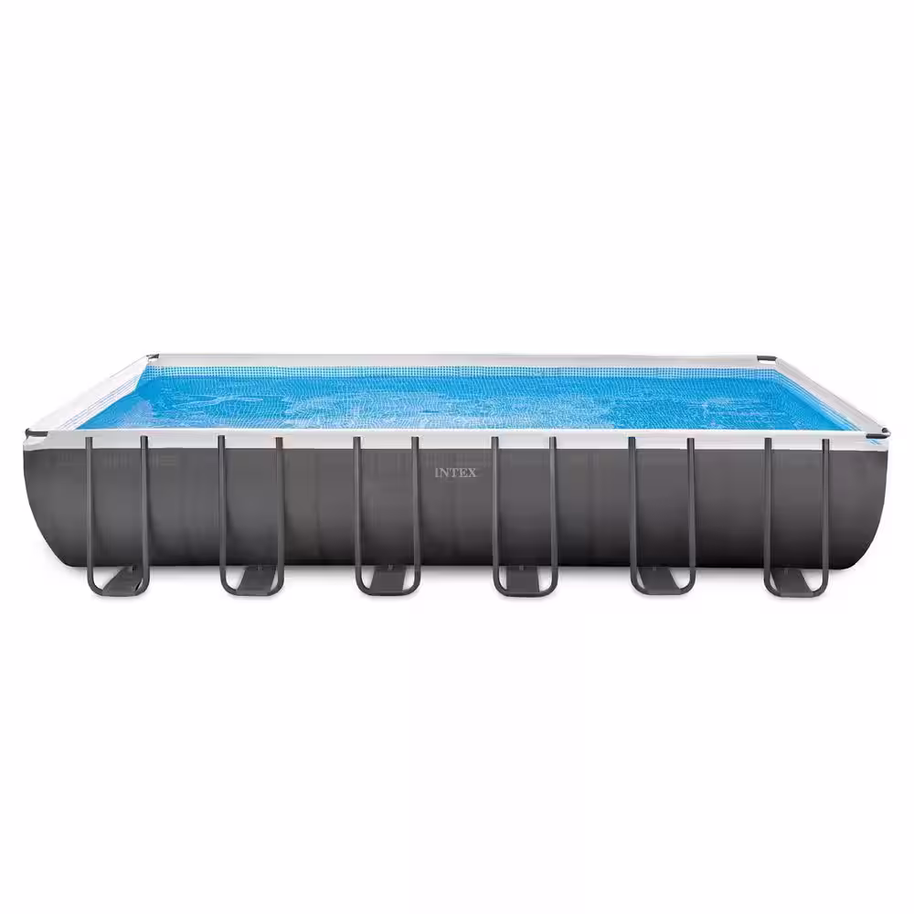 INTEX 24 ft. x 12 ft. x 52 in. Rectangular Ultra XTR Metal Frame Pool with Canopy