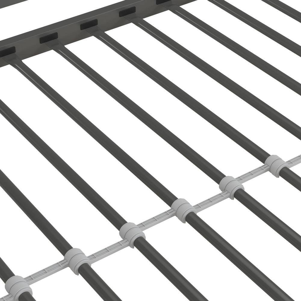 Little Seeds Nova Gunmetal Gray Metal Twin Loft Bed with Shelves