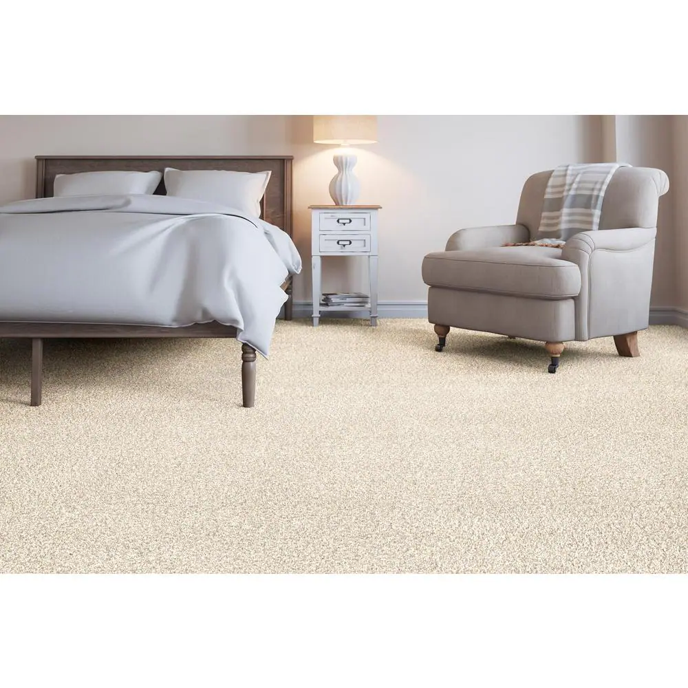 Home Decorators Collection Trendy Threads I - Chic - Beige 40 oz. SD Polyester Texture Installed Carpet