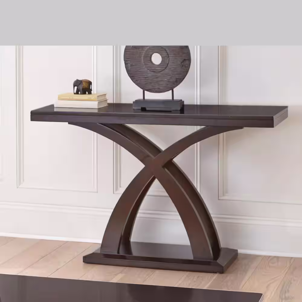 None Jocelyn 48 in. Espresso Cherry Standard Rectangle Wood Console Table