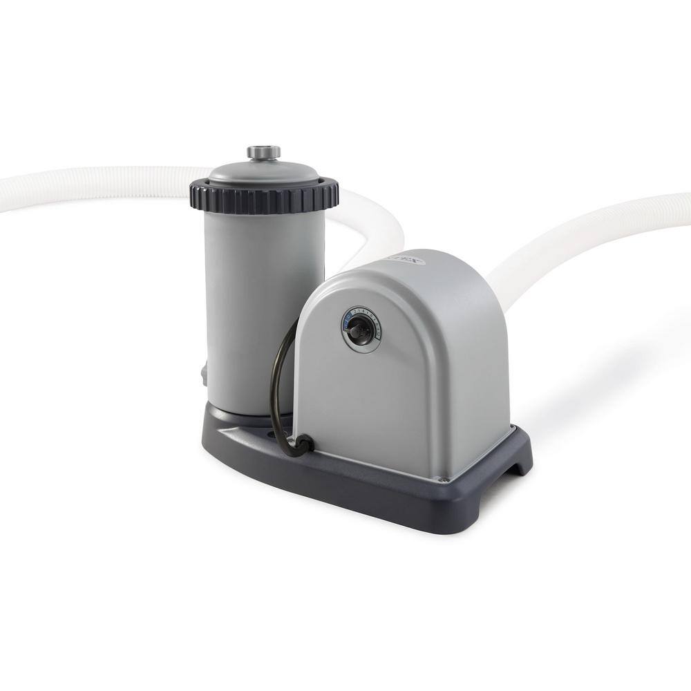 Intex 20 ft. x 10 ft. x 48 in. Prism Frame Oval Swimming Pool Set Ladder, Cover, and Pump