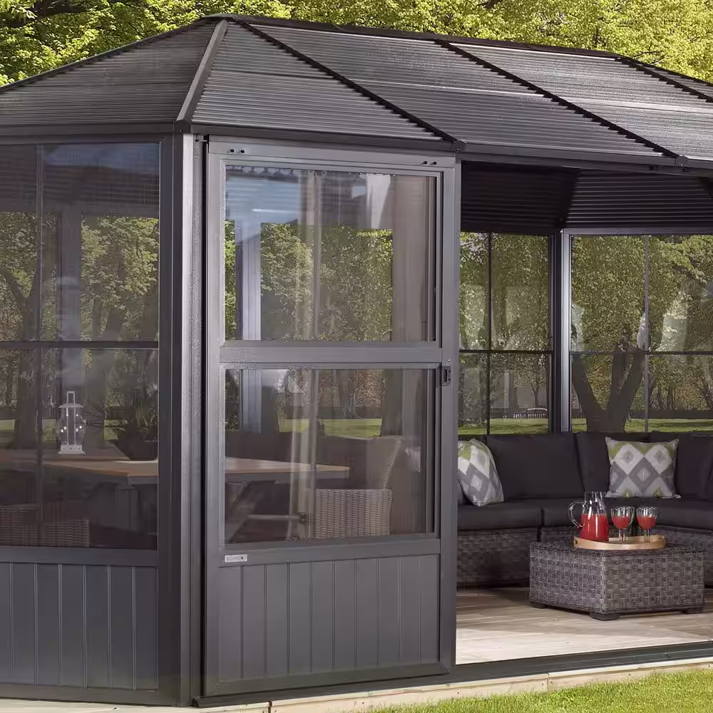 Sojag Charleston 12 ft. x 15 ft. Dark Grey Solarium