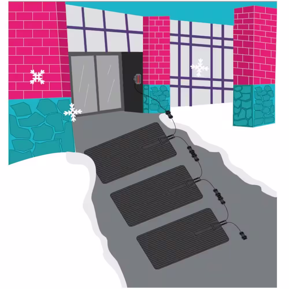 Dr Infrared Heater Blue 23 in. x 40 in. 300-Watt Electric Heated Rubber Snow and Ice Melting Mat