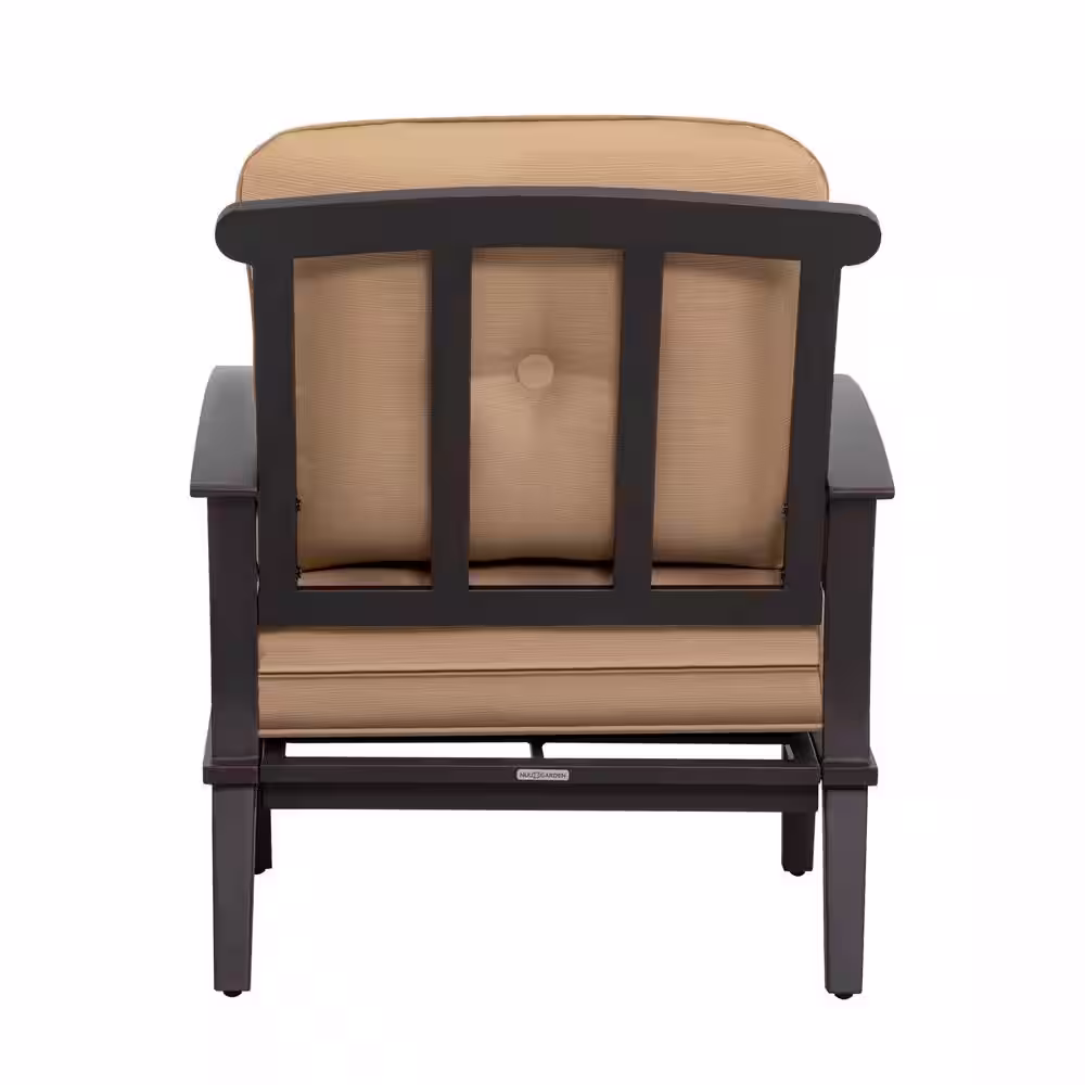 Nuu Garden 4-Pieces Aluminum Patio Conversation Set Sofa Set with Yellow Cushions