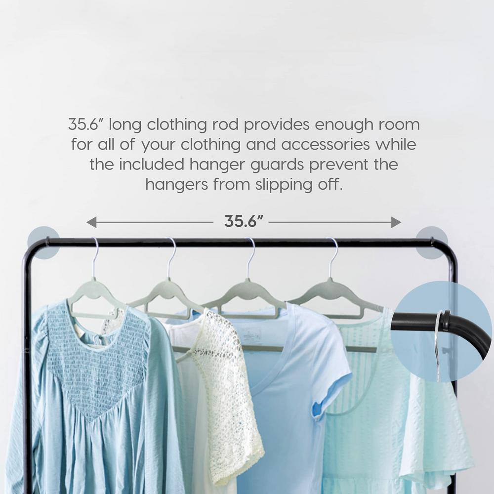 None White Metal Garment Clothes Rack 35.6 in. W x 61.6 in. H