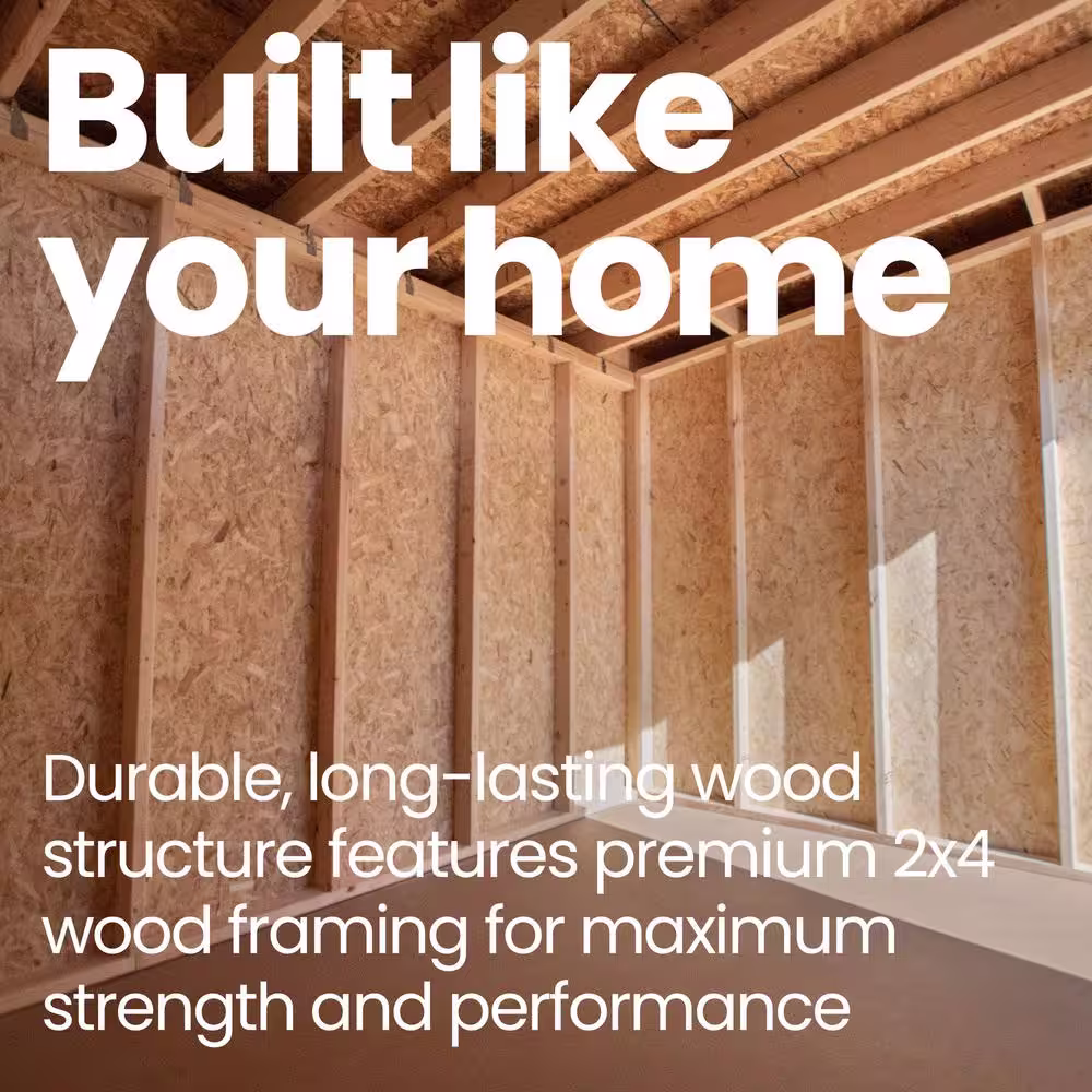 Handy Home Products Professionally Installed Tribeca 10 ft. W x 12 ft. D Designer Wood Shed with Transom Window, Gray Shingle (120 sq. ft.)