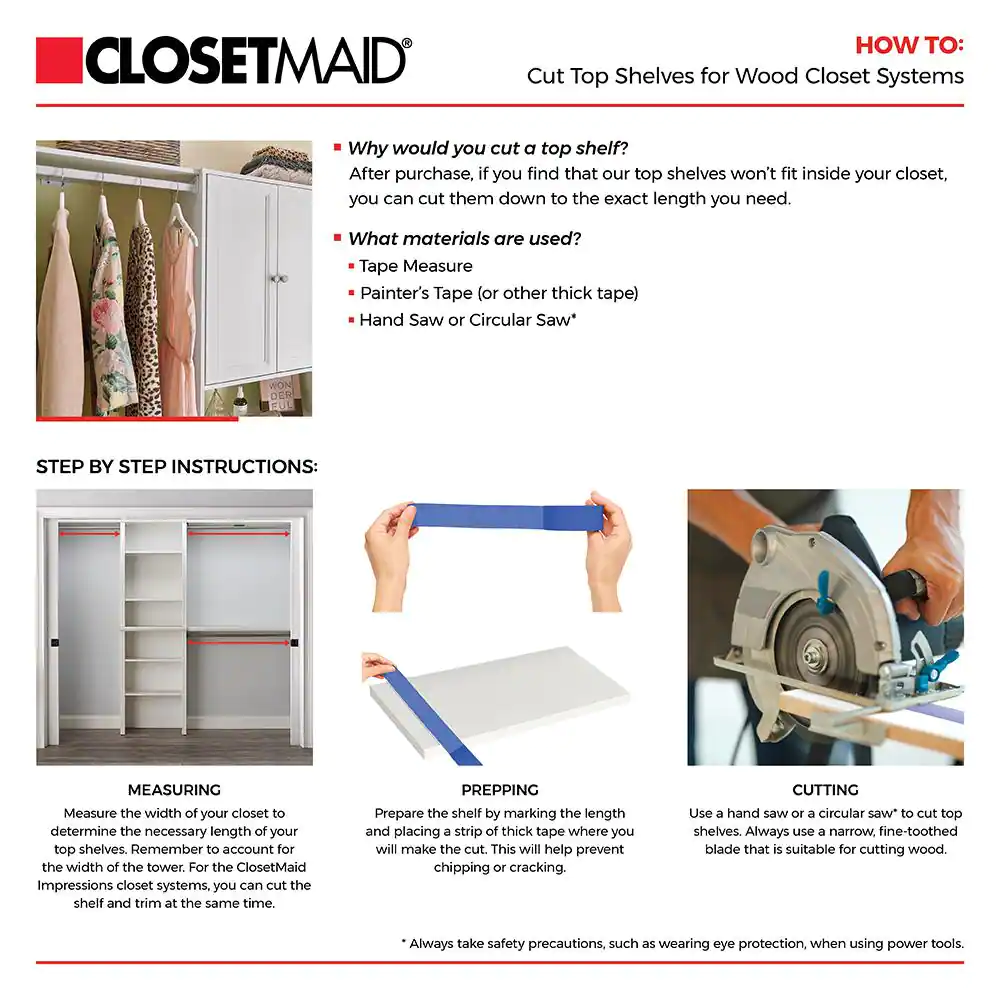 ClosetMaid Impressions 48 in. W White Top Shelf Kit