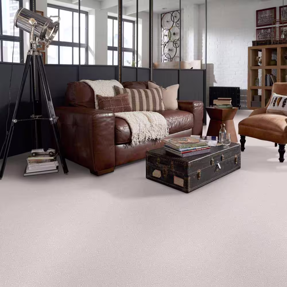 Home Decorators Collection Brave Soul I - Crisp Linen - Beige 34.7 oz. Polyester Texture Installed Carpet