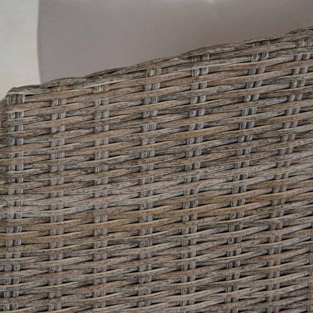 SUNRINX 3-Piece Wicker Bistro Set with Beige Cushions