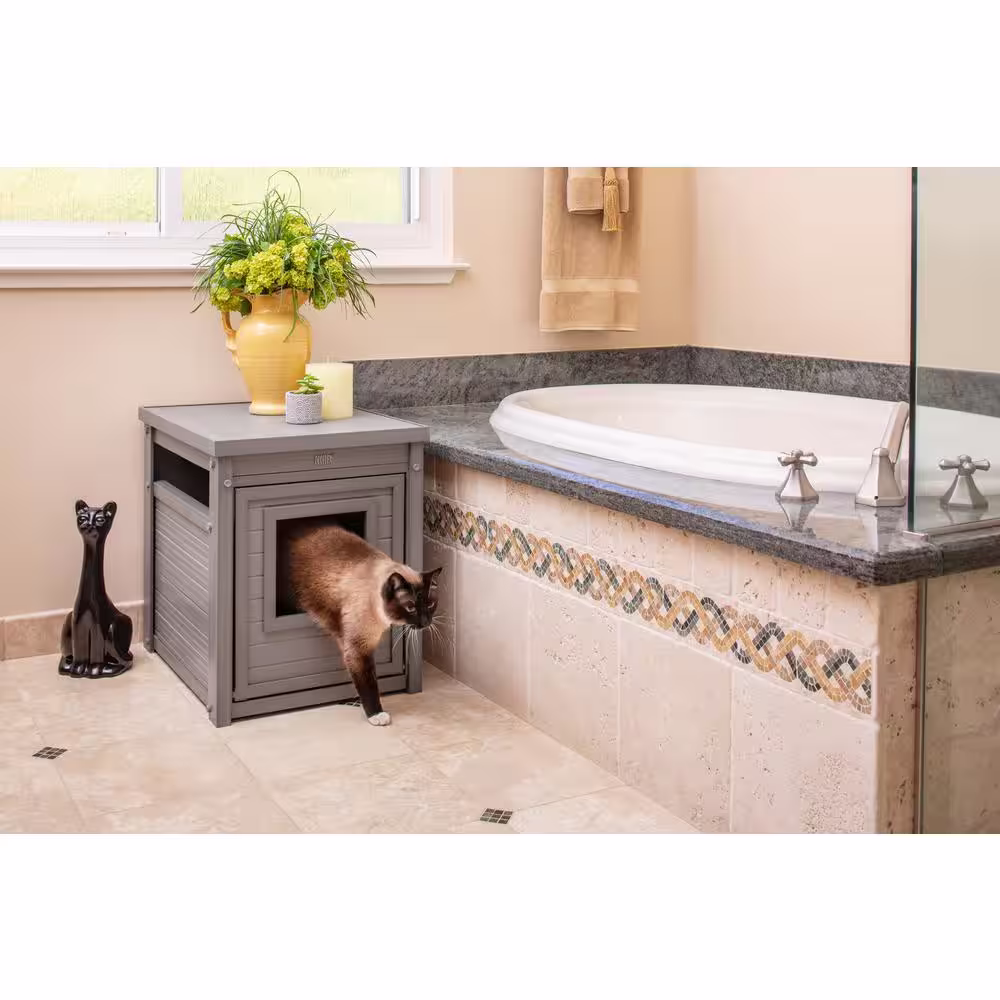 New Age Pet ECOFLEX Litter Box Cover End Table in Grey