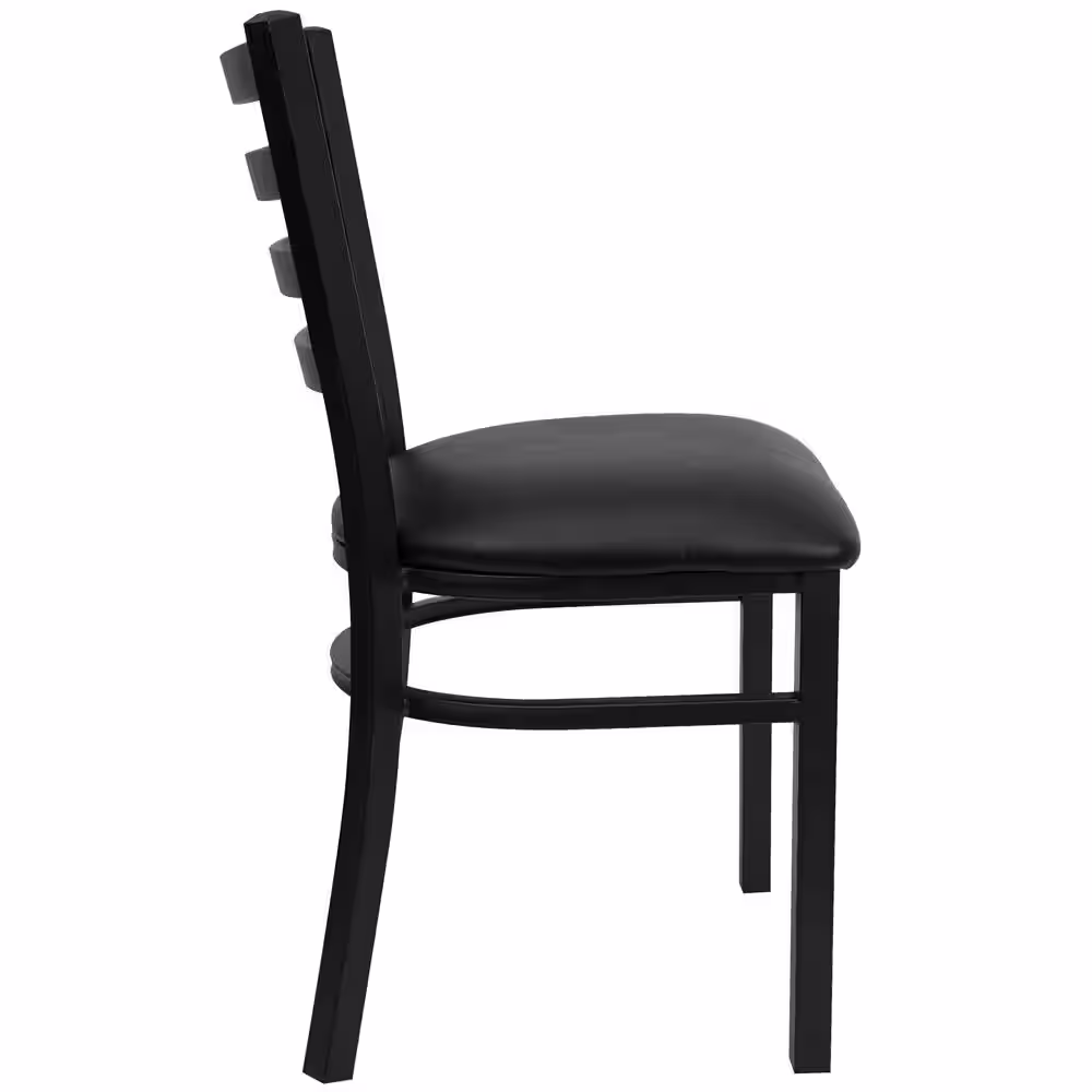 Flash Furniture Hercules Series Black Ladder Back Metal Restaurant Chair with Black Vinyl Seat
